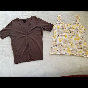 Ann Taylor empire waist tank and cropped sweater